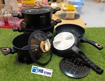 Chef's Pro Non-Stick Granite Cookware Set (10 Pcs)